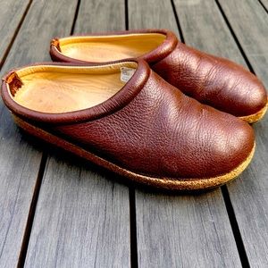 Haflinger Brown Leather Clogs Size 40